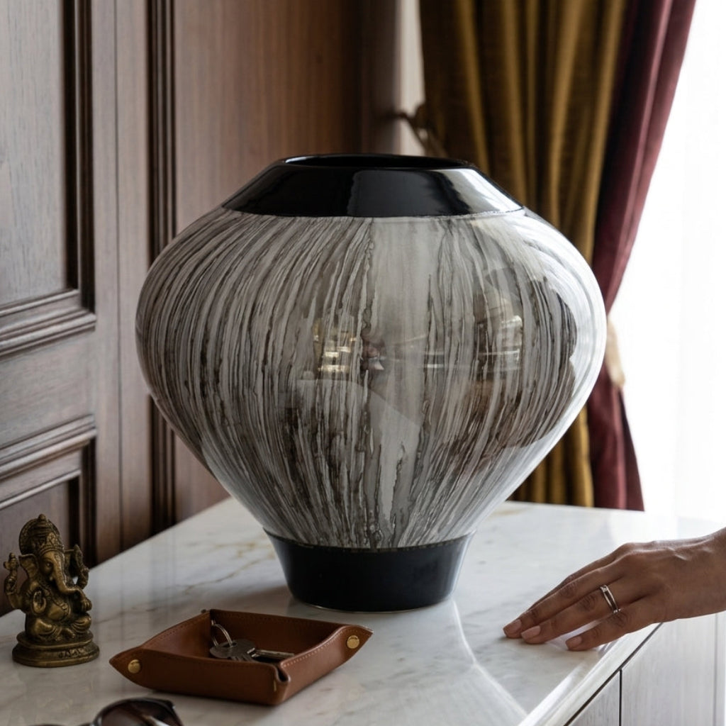 Monochrome Stripe Vase