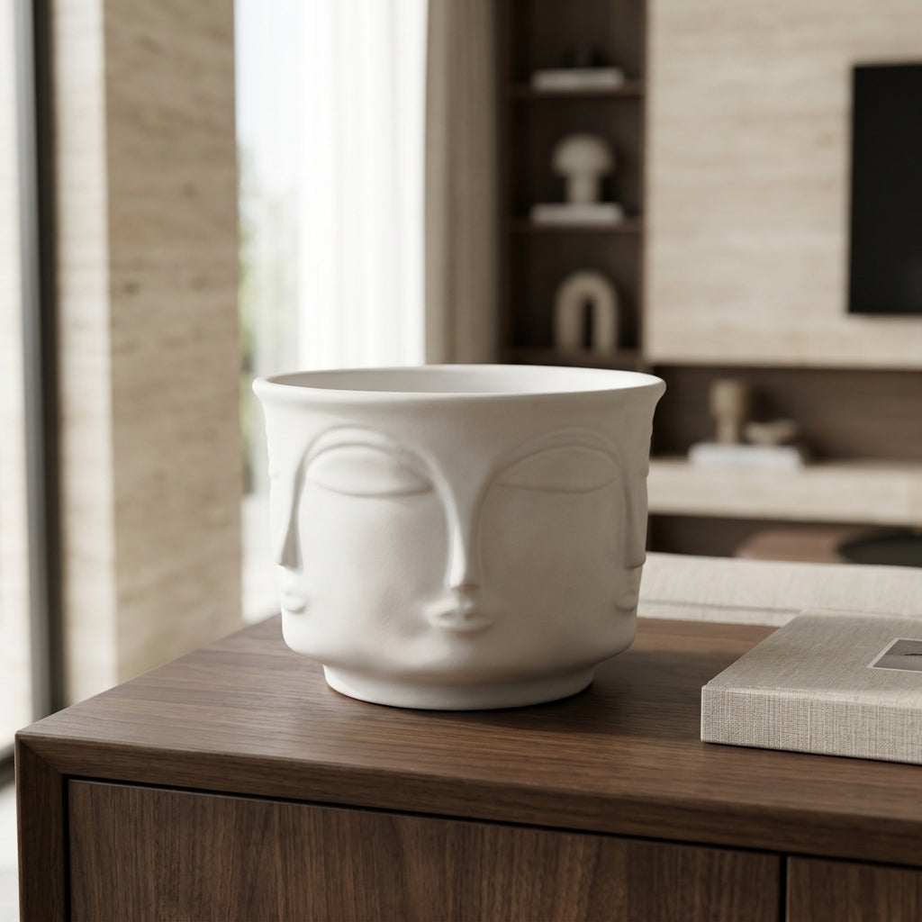 White Buddha Vase