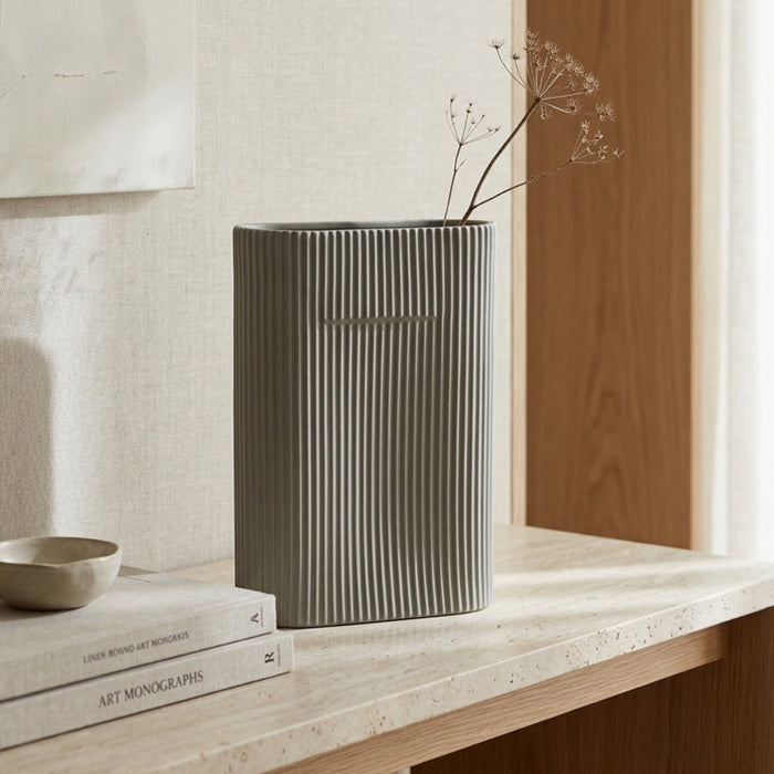 Ripple Grey Vase