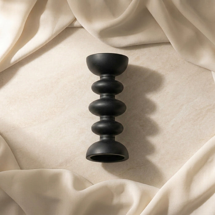 Ebony Stacked Candle Stand