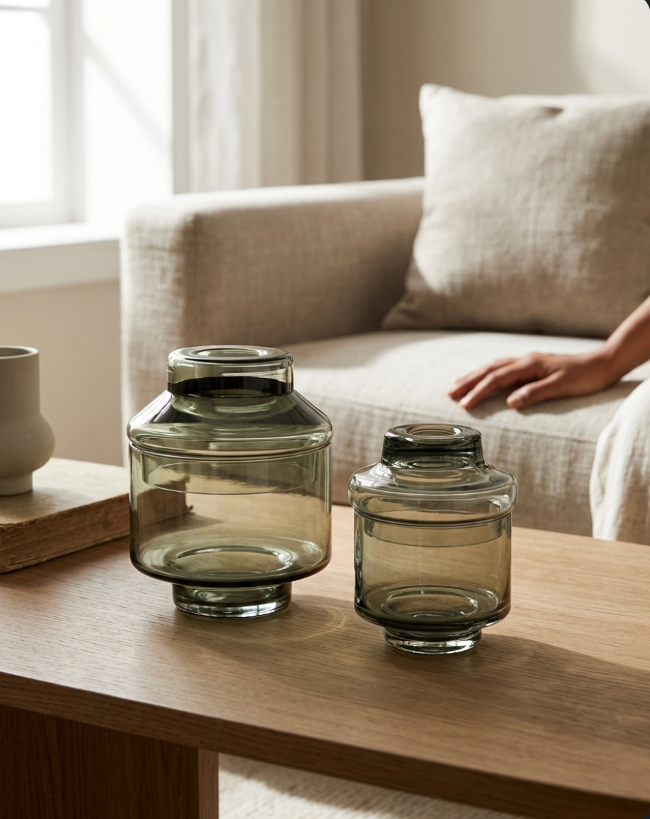 Ash Glass Container
