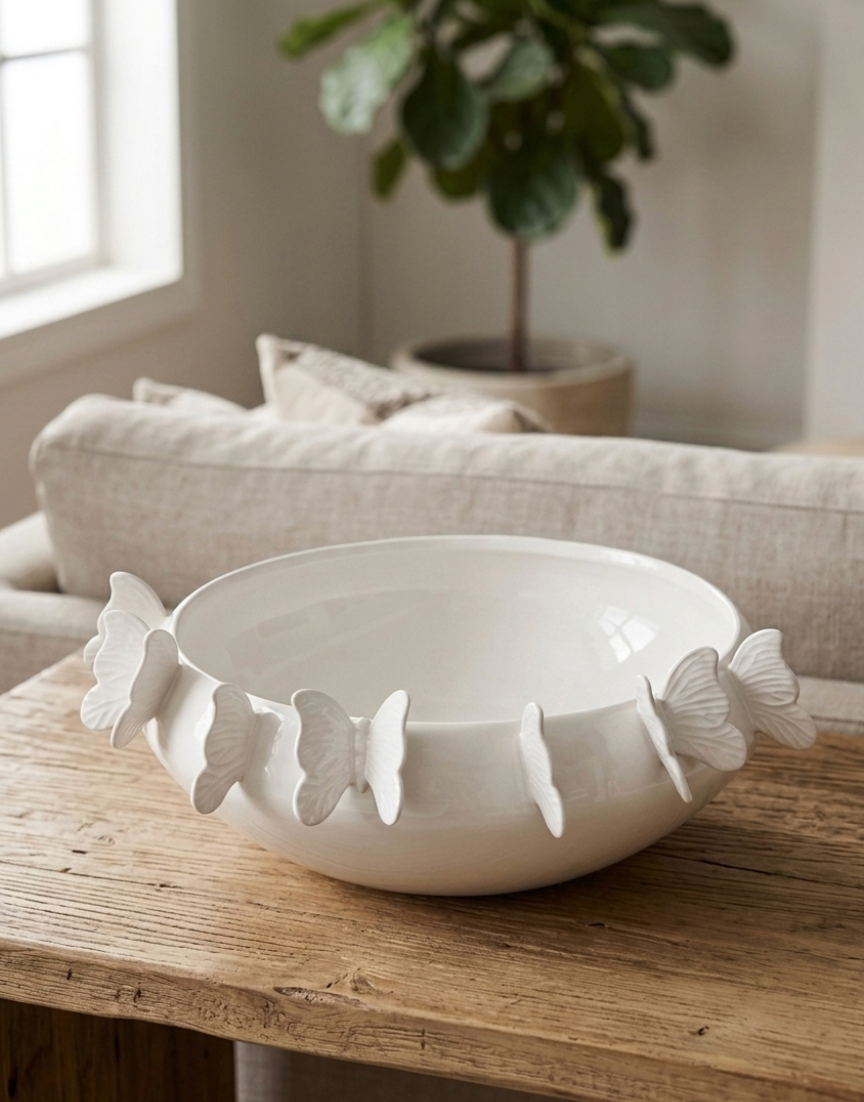 White Flutter Bowl
