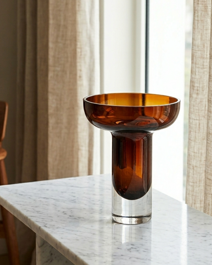 Brown Teo Glass Vase L