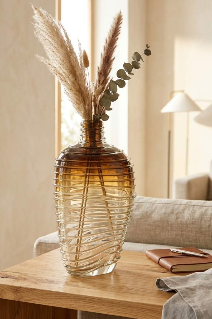 Amber Two-Tone Vase Tall