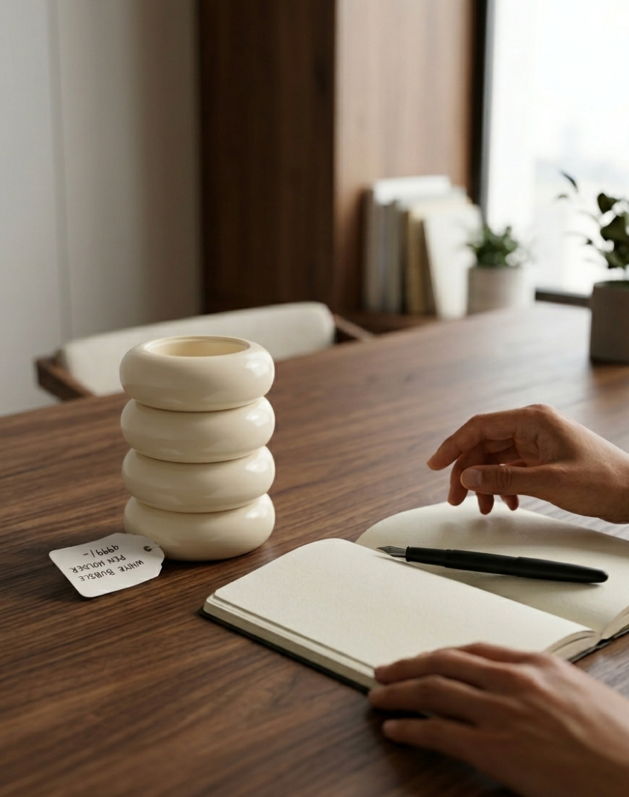 White Bubble Pen Holder