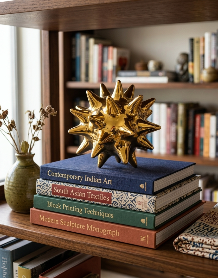 Spiked Gold Orb Decor L