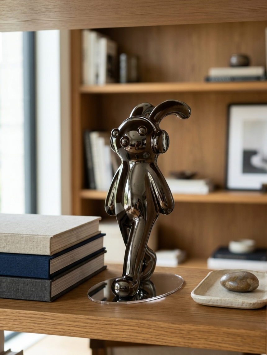 Metal Bunny Decor