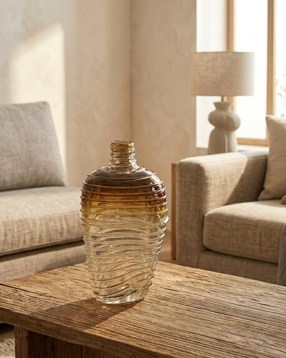 Amber Two-Tone Vase Tall